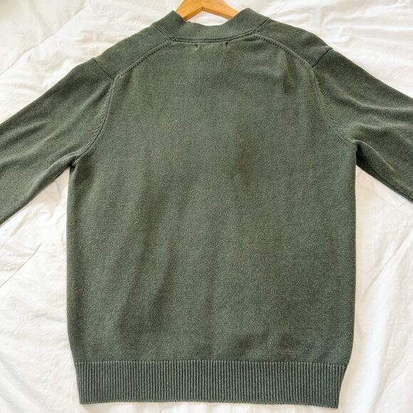 Frederick Anderson Copenhagen Green Cotton Quarter Snap Sweater Men’s Size XL - Picture 4 of 6